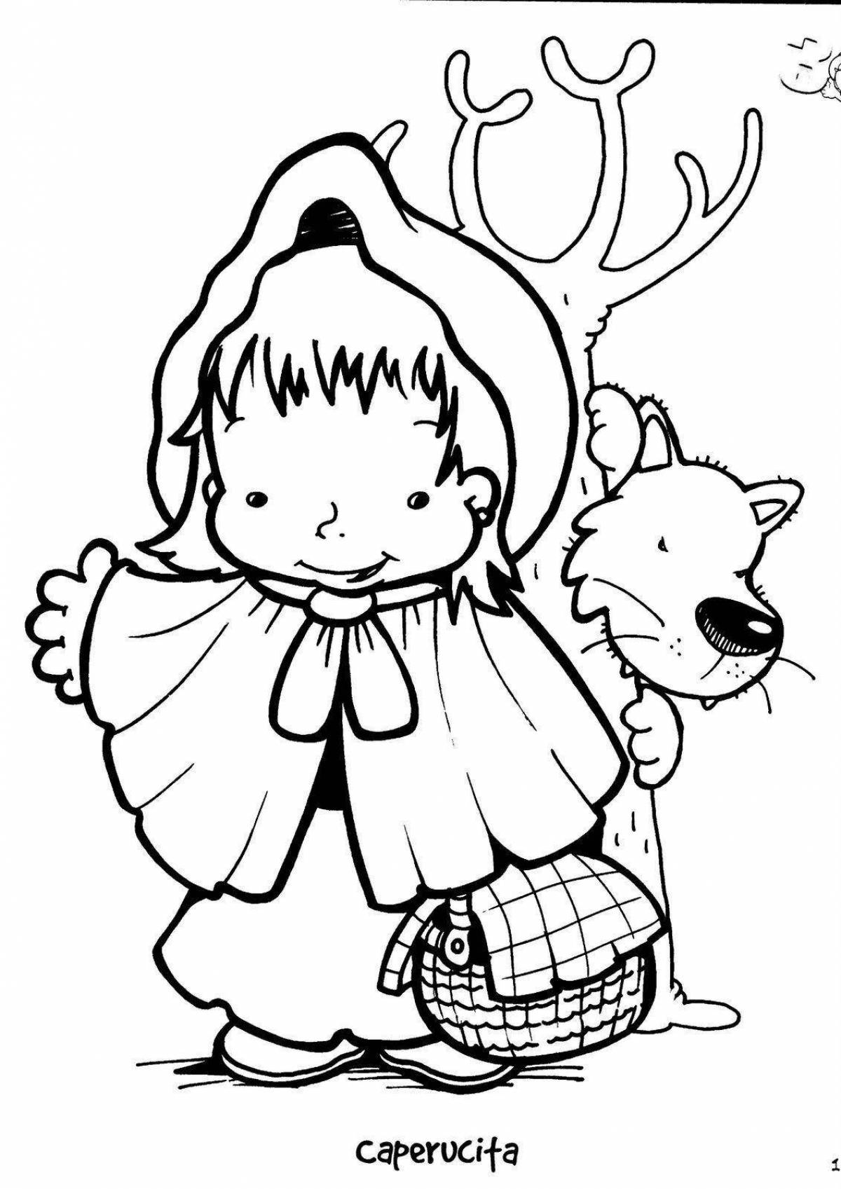 Fun coloring little red riding hood