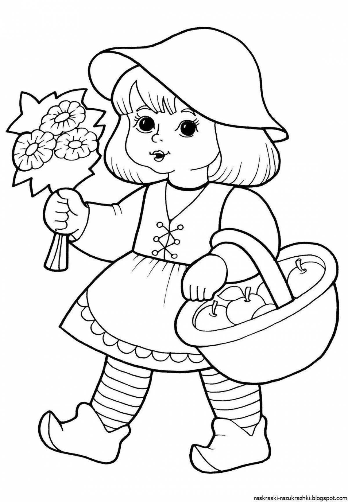 Coloring page jubilant little red riding hood