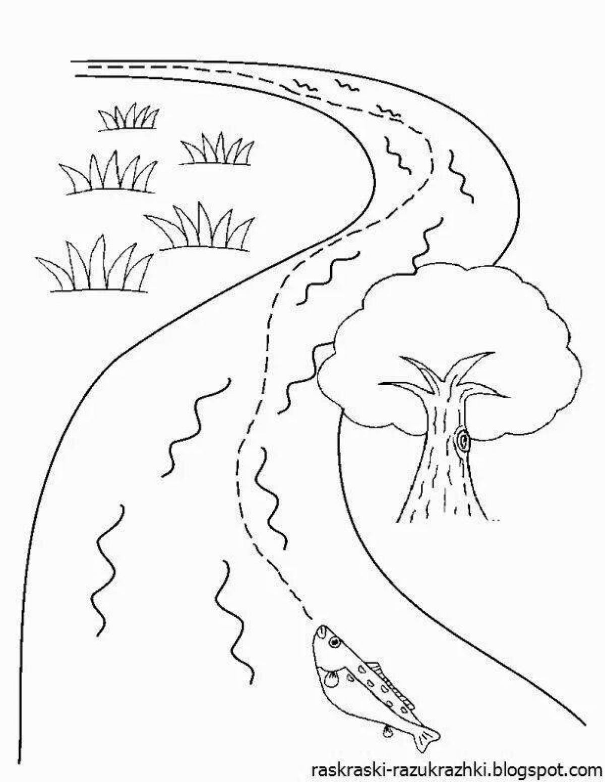 Brilliant river coloring page