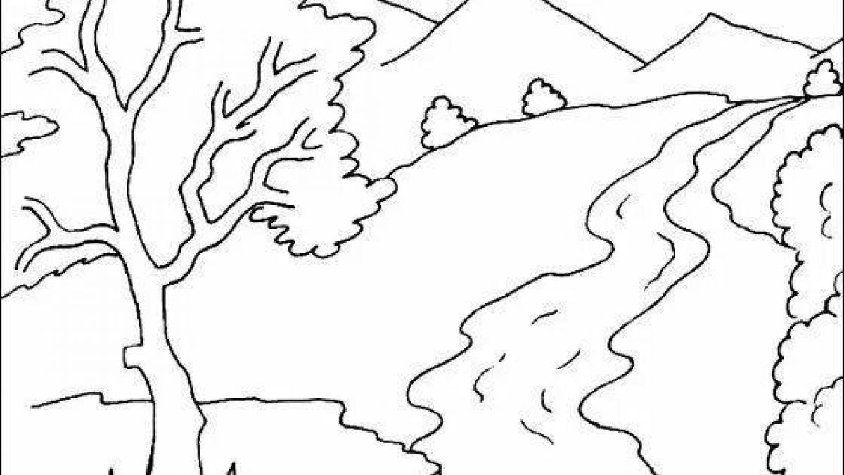 Wonderful river coloring page