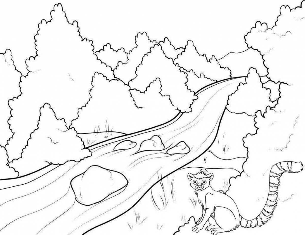 Blissful river coloring page