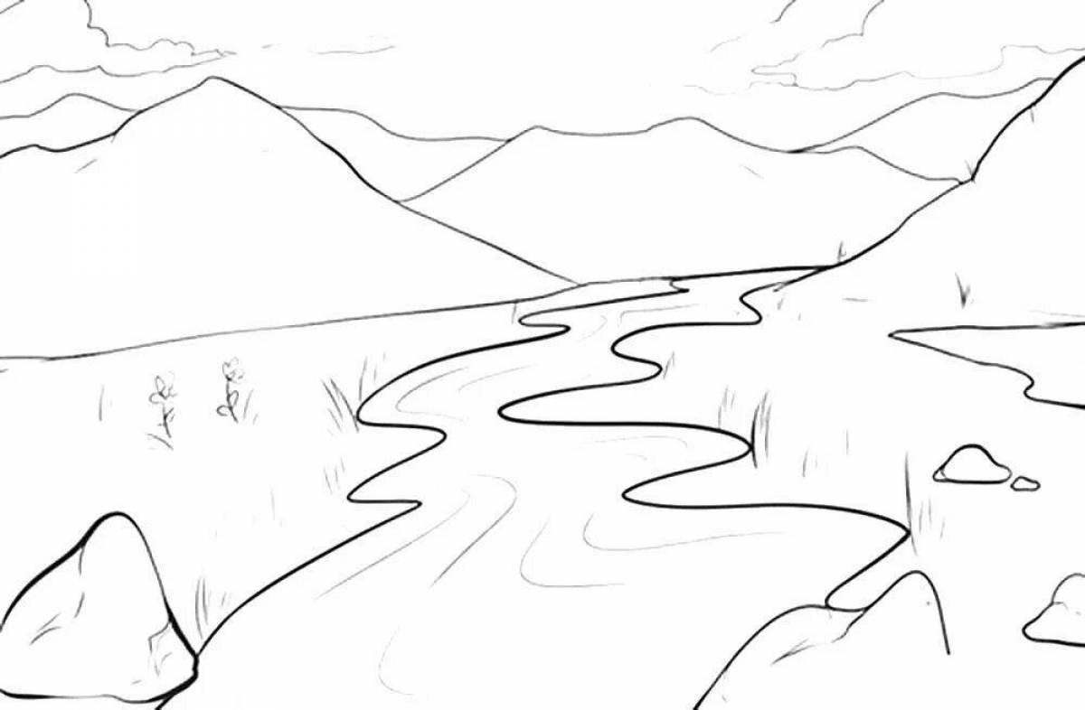 Joyful river coloring page