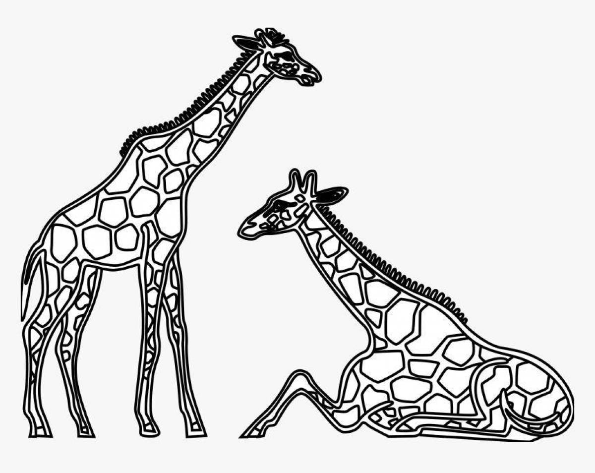 Веселый рисунок жирафа