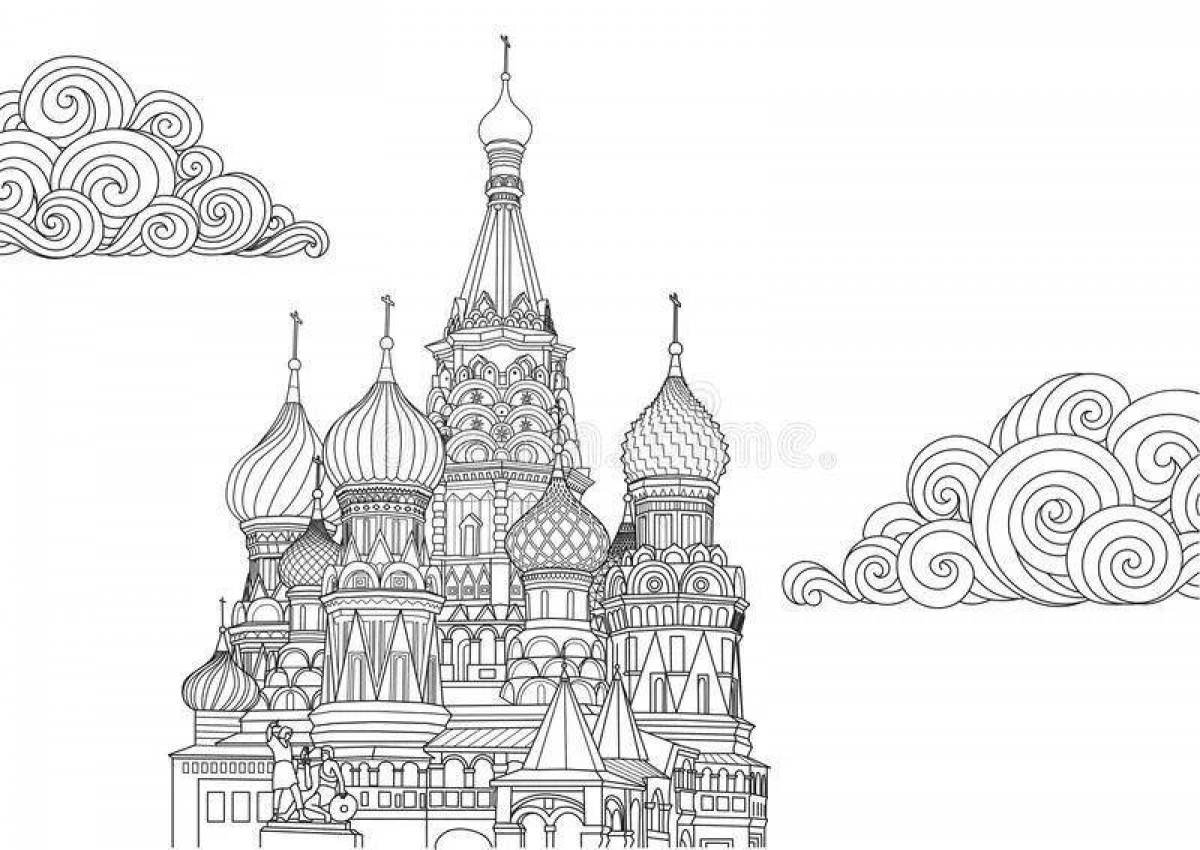 Impressive coloring of Saint Basil's Cathedral