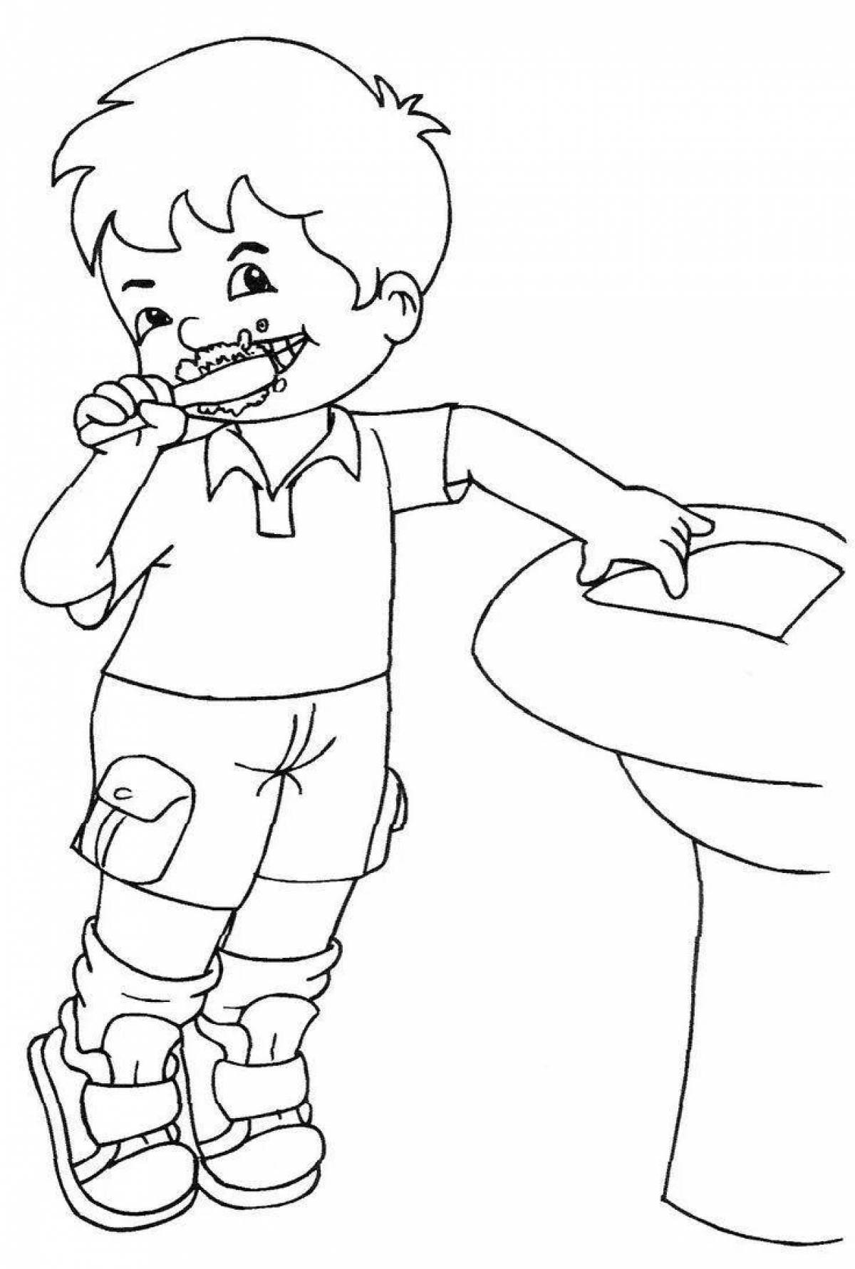 Health stimulating coloring pages for kids