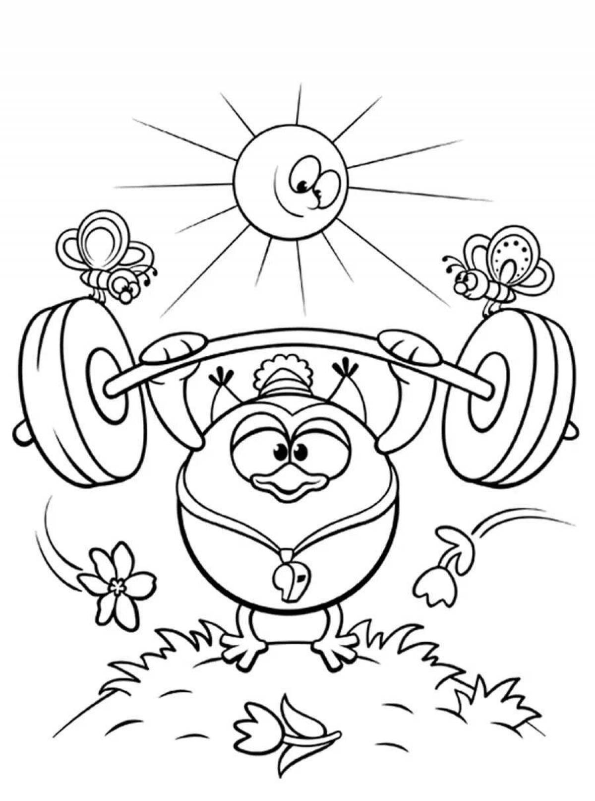 Colorful health coloring pages for kids