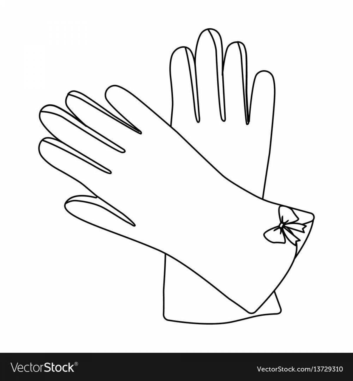 Fun coloring of gloves for kids