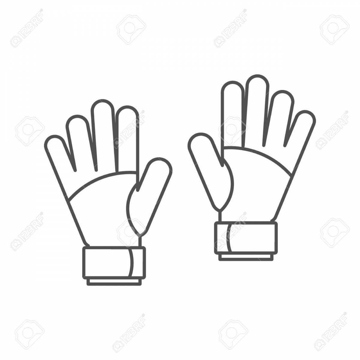 Coloring page cute gloves for kids