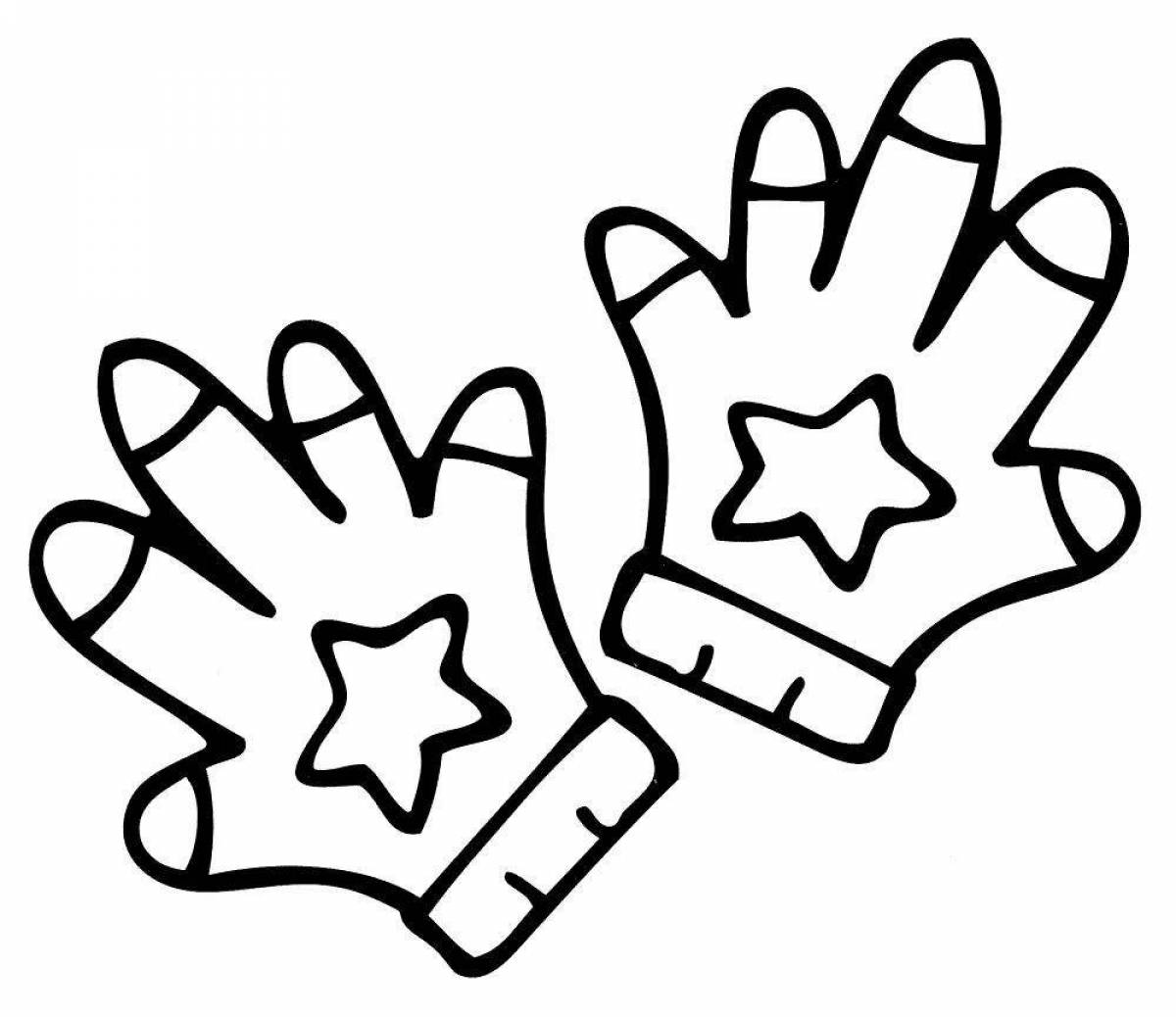 Coloring page fine gloves for juniors