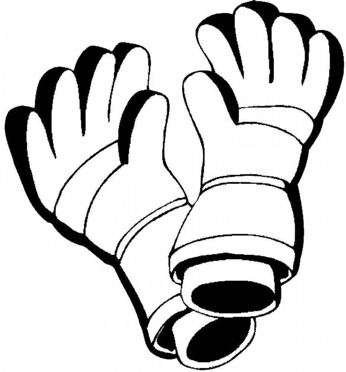 Coloring page dazzling gloves for kids