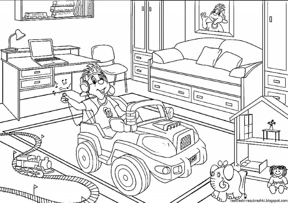 Fun coloring book for children's room