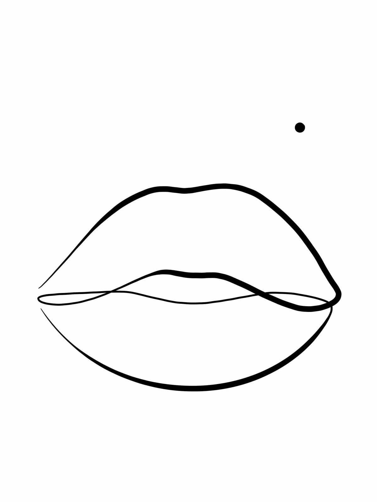 Fun coloring lips for kids