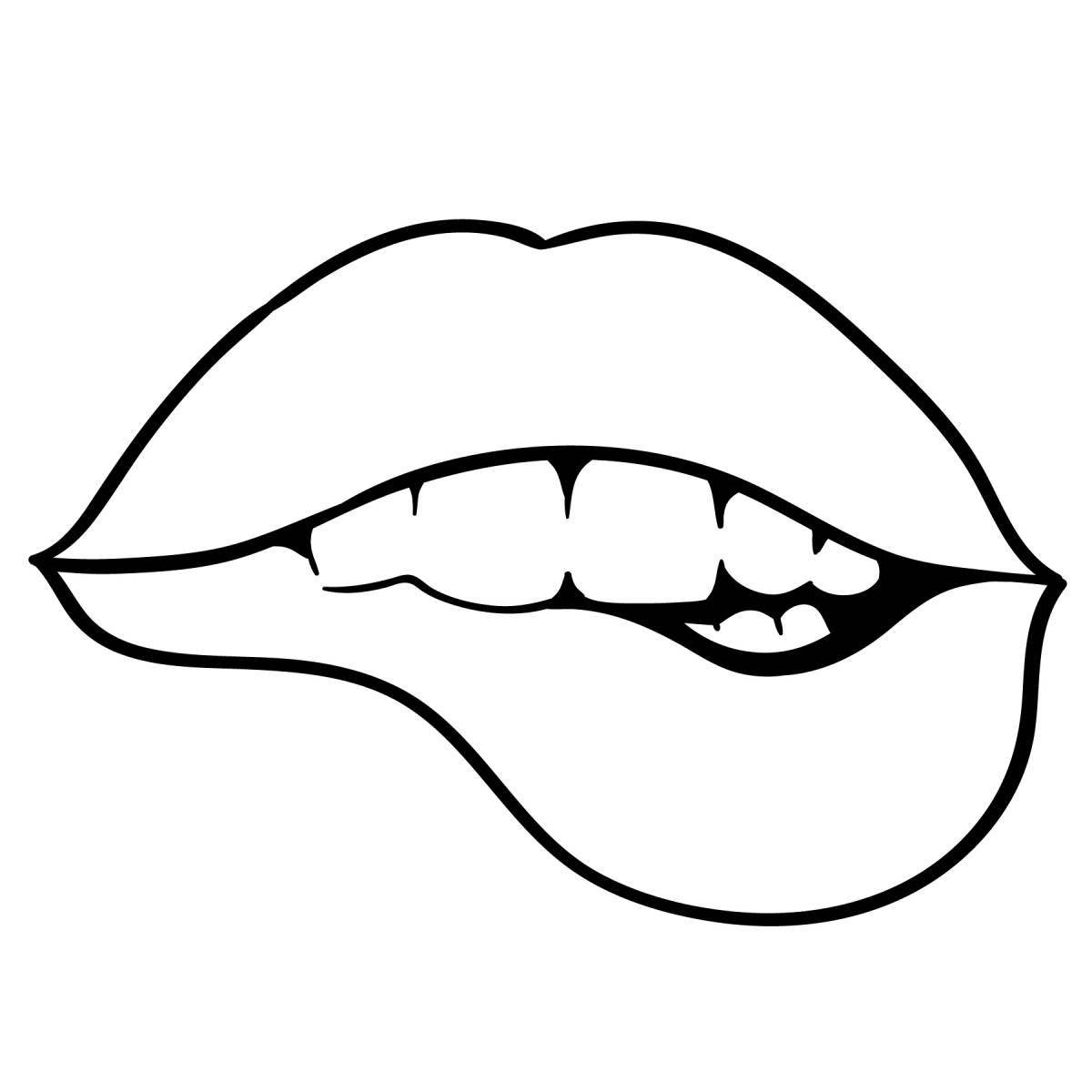 Adorable lips coloring book for kids