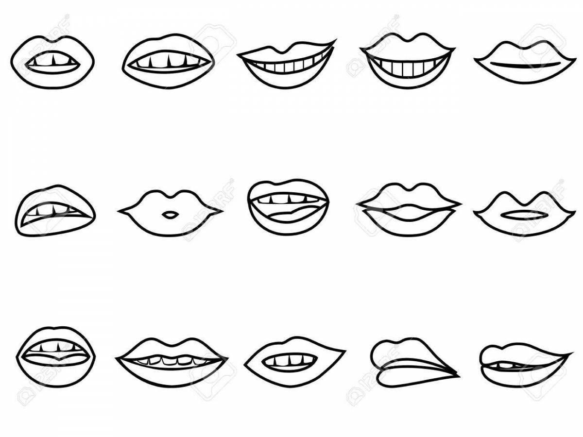 Gorgeous lips coloring book for kids