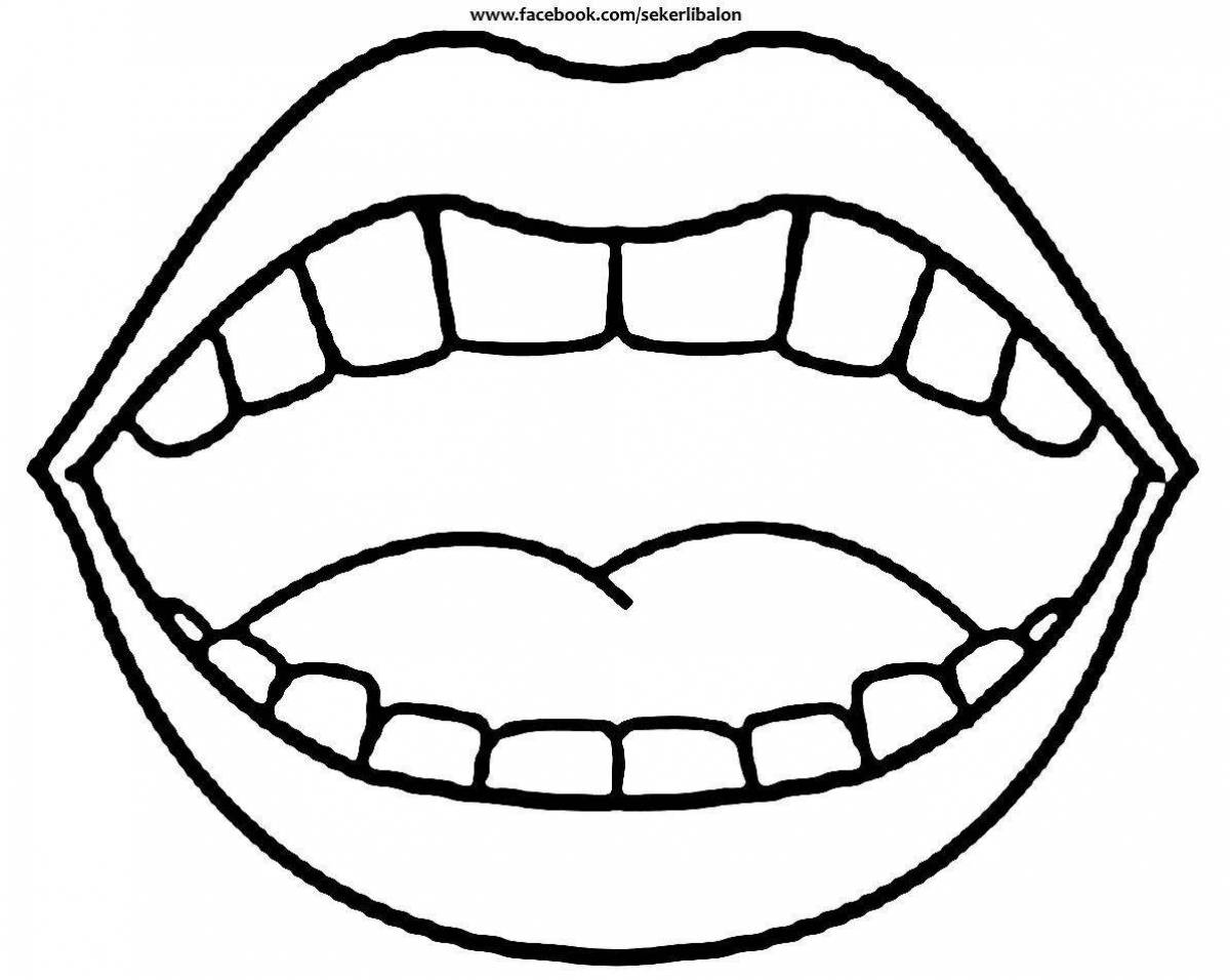 Adorable lips coloring page for kids