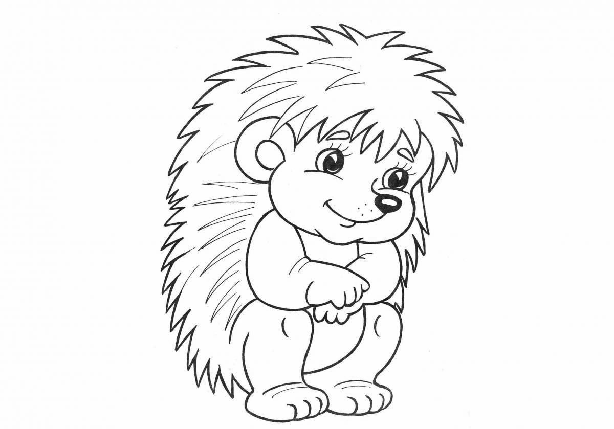 Joyful hedgehog coloring book for kids