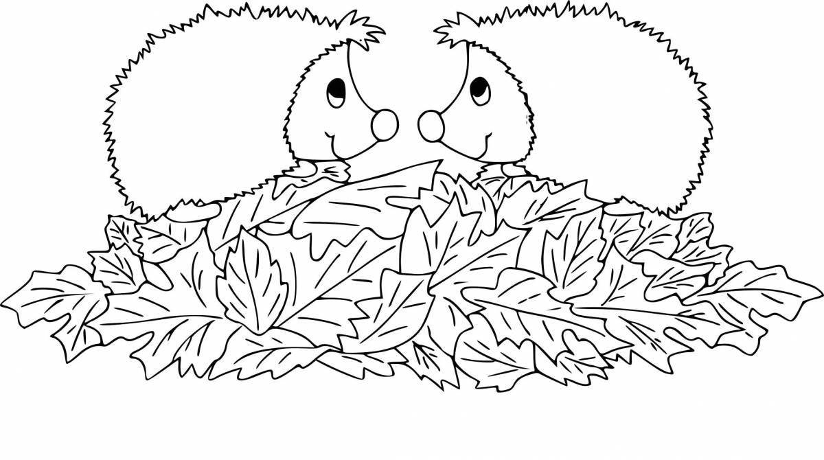 Fun coloring hedgehog for crafts