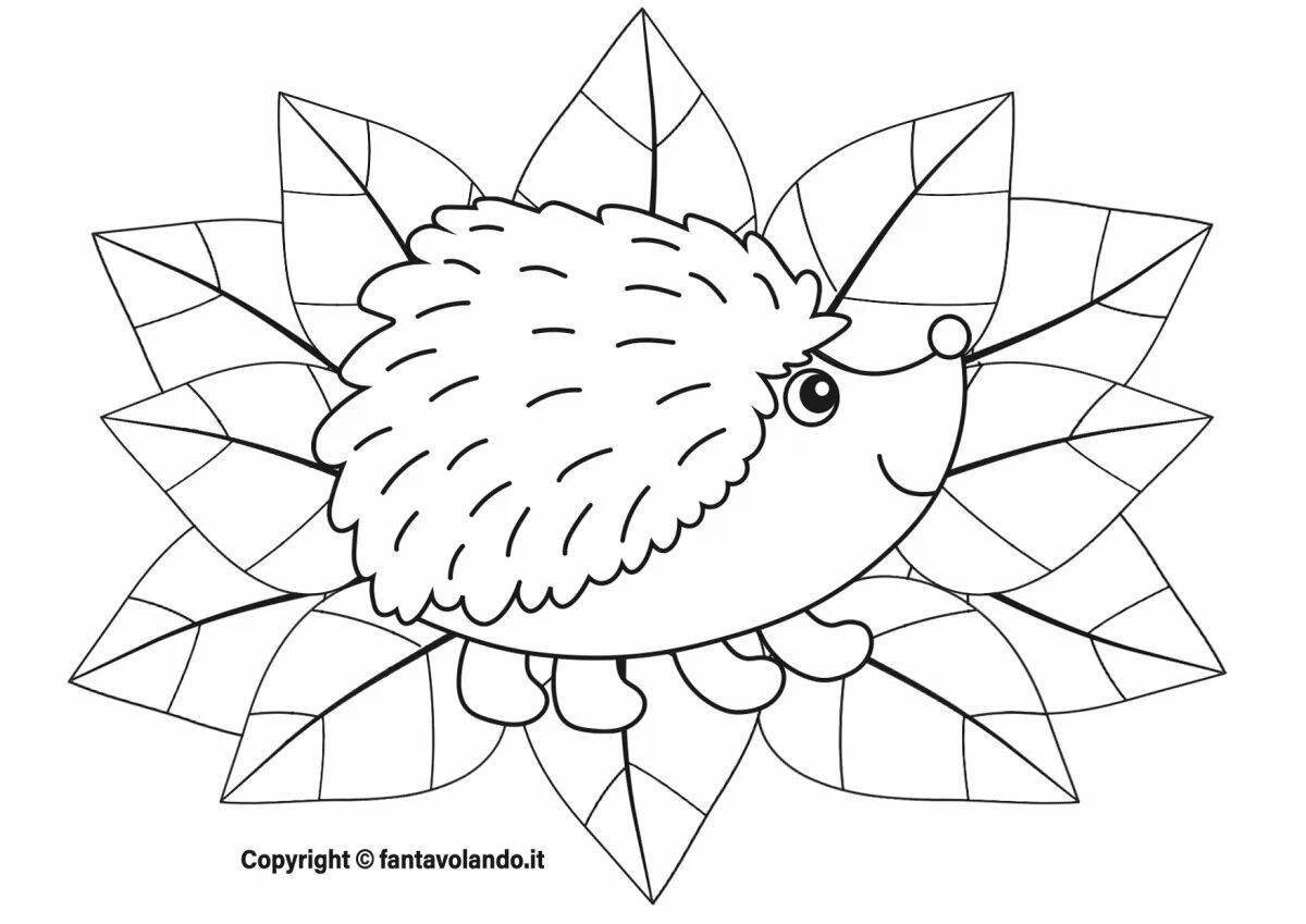 Creative coloring hedgehog for crafts