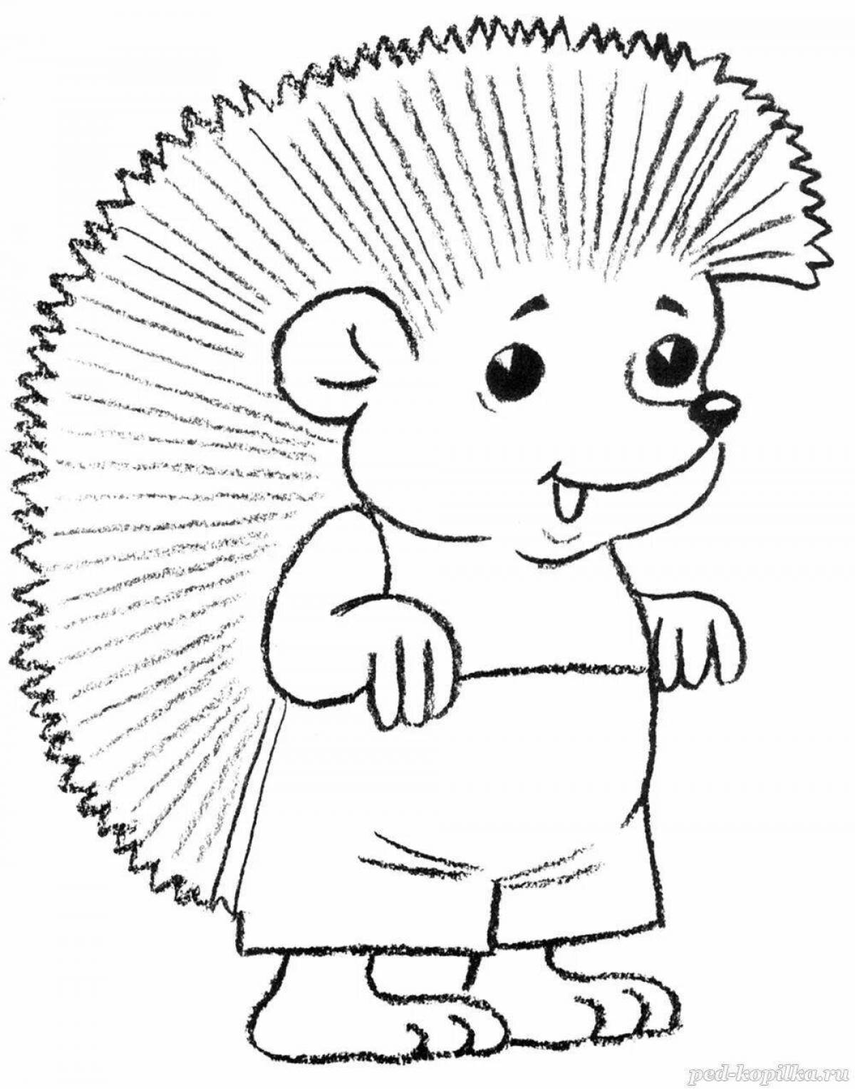 Bright coloring hedgehog for children's crafts