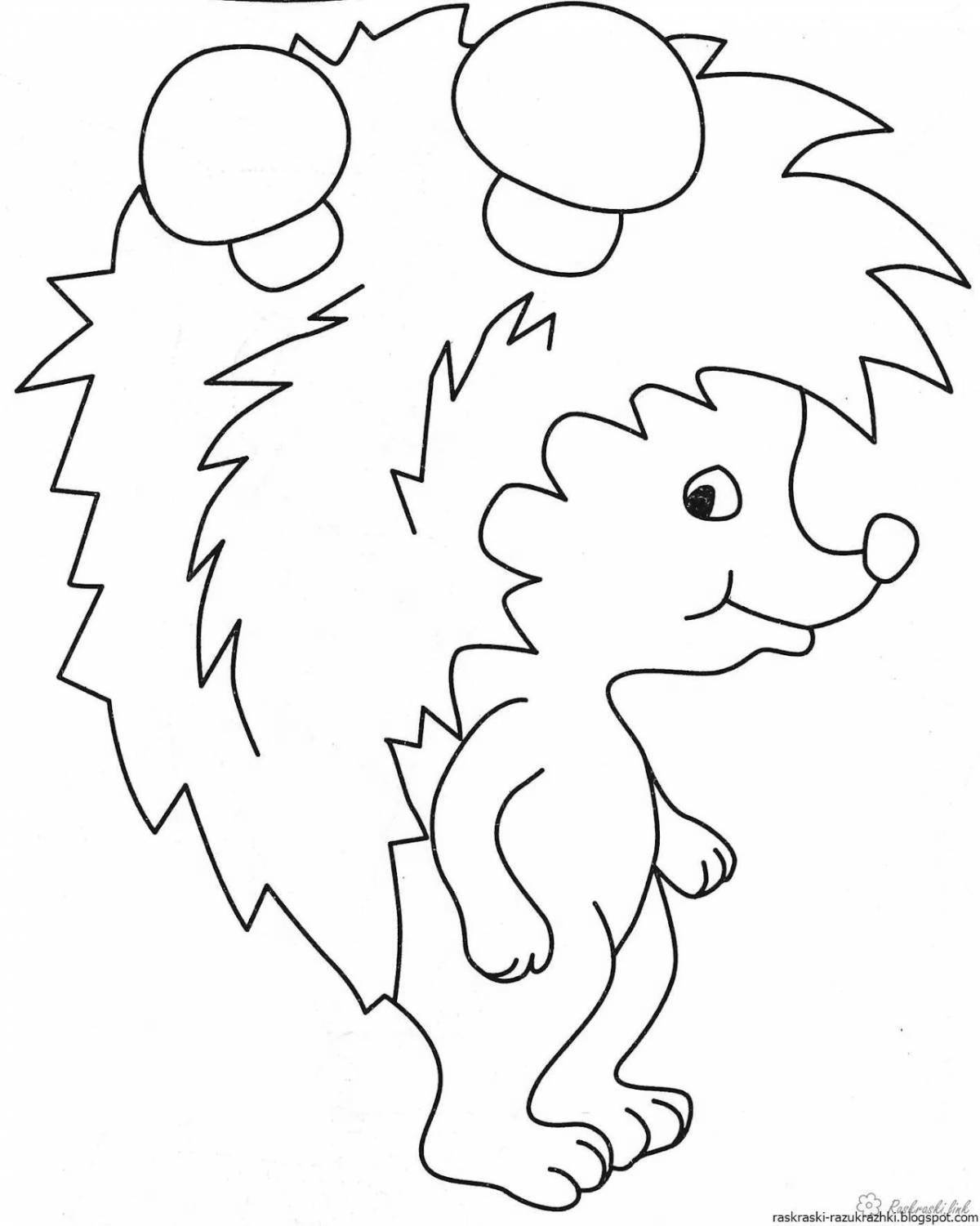 Creative coloring hedgehog for children's crafts