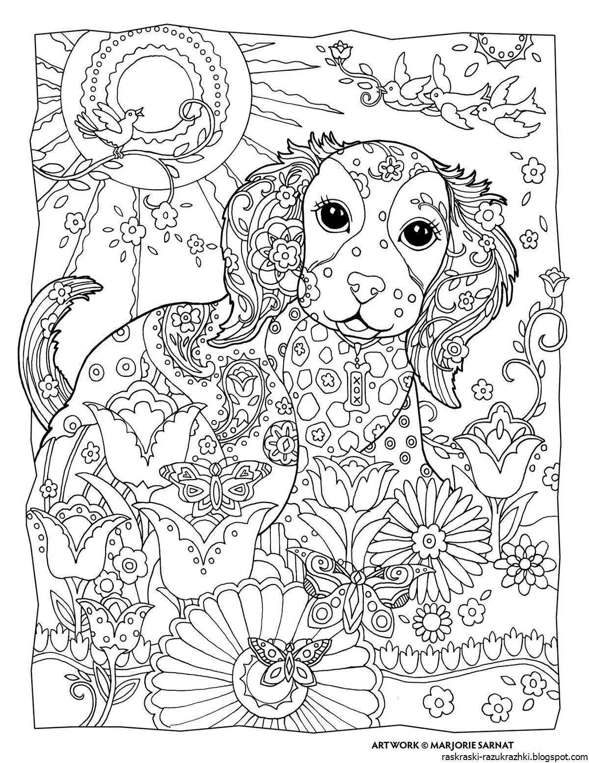 Colorful anti-stress coloring book for children 10 years old