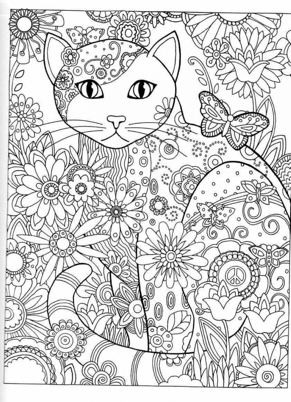 Color-magic antistress coloring page for 10 year olds