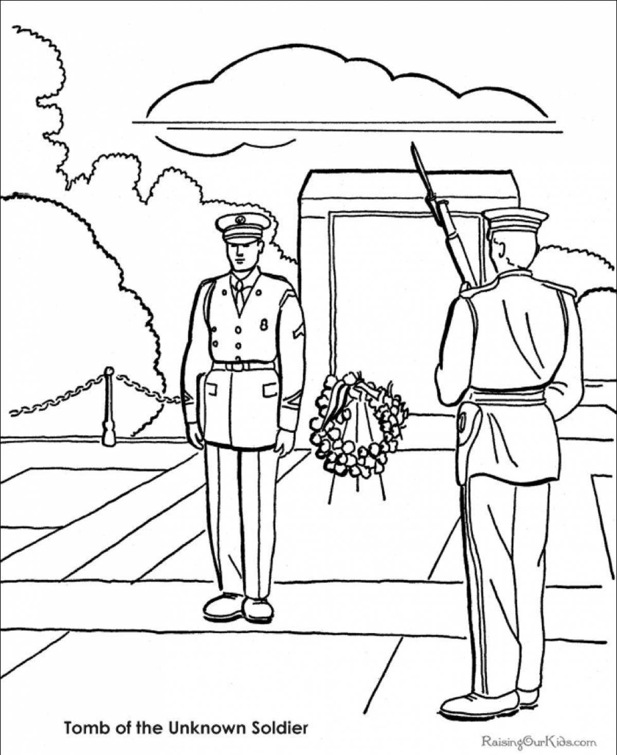 Coloring book exalted flowers for war heroes