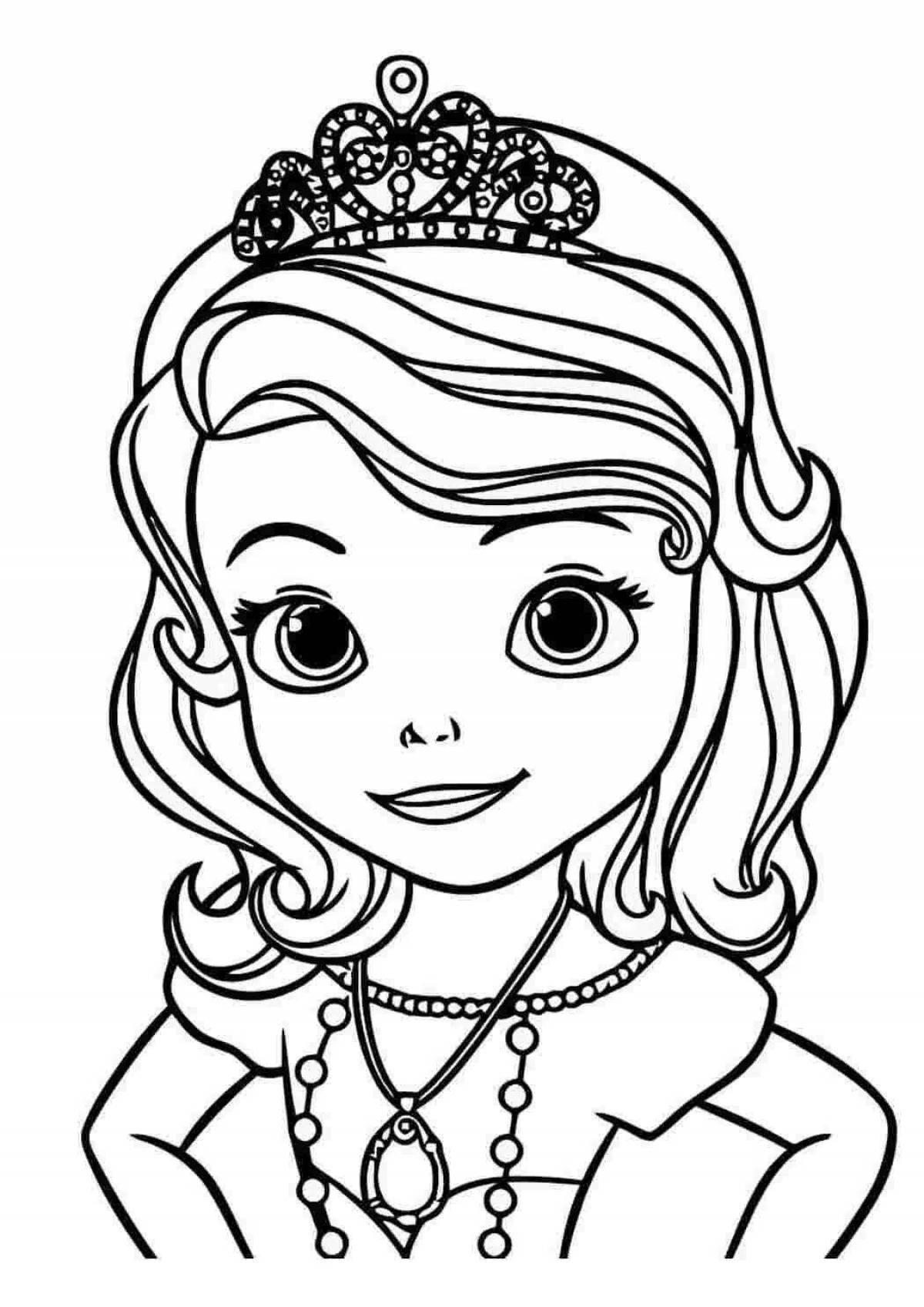Очаровательная раскраска принцесса софия для детей