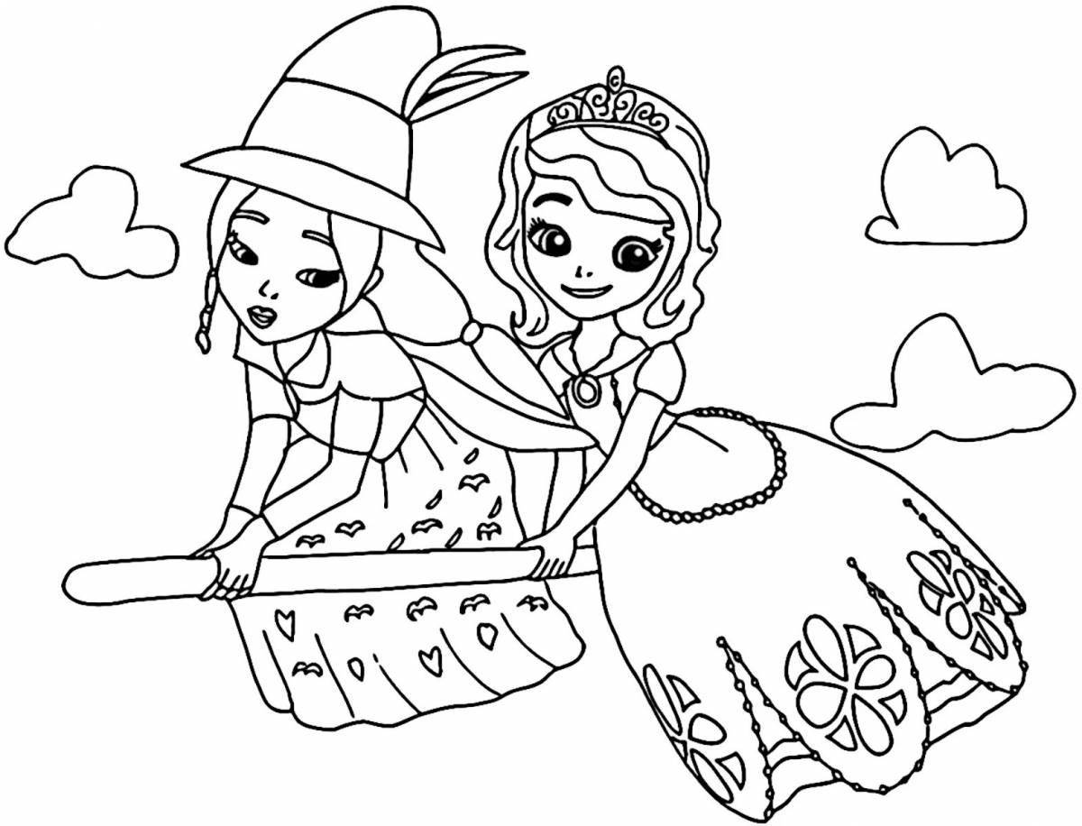 Fun coloring book Princess Sofia for kids