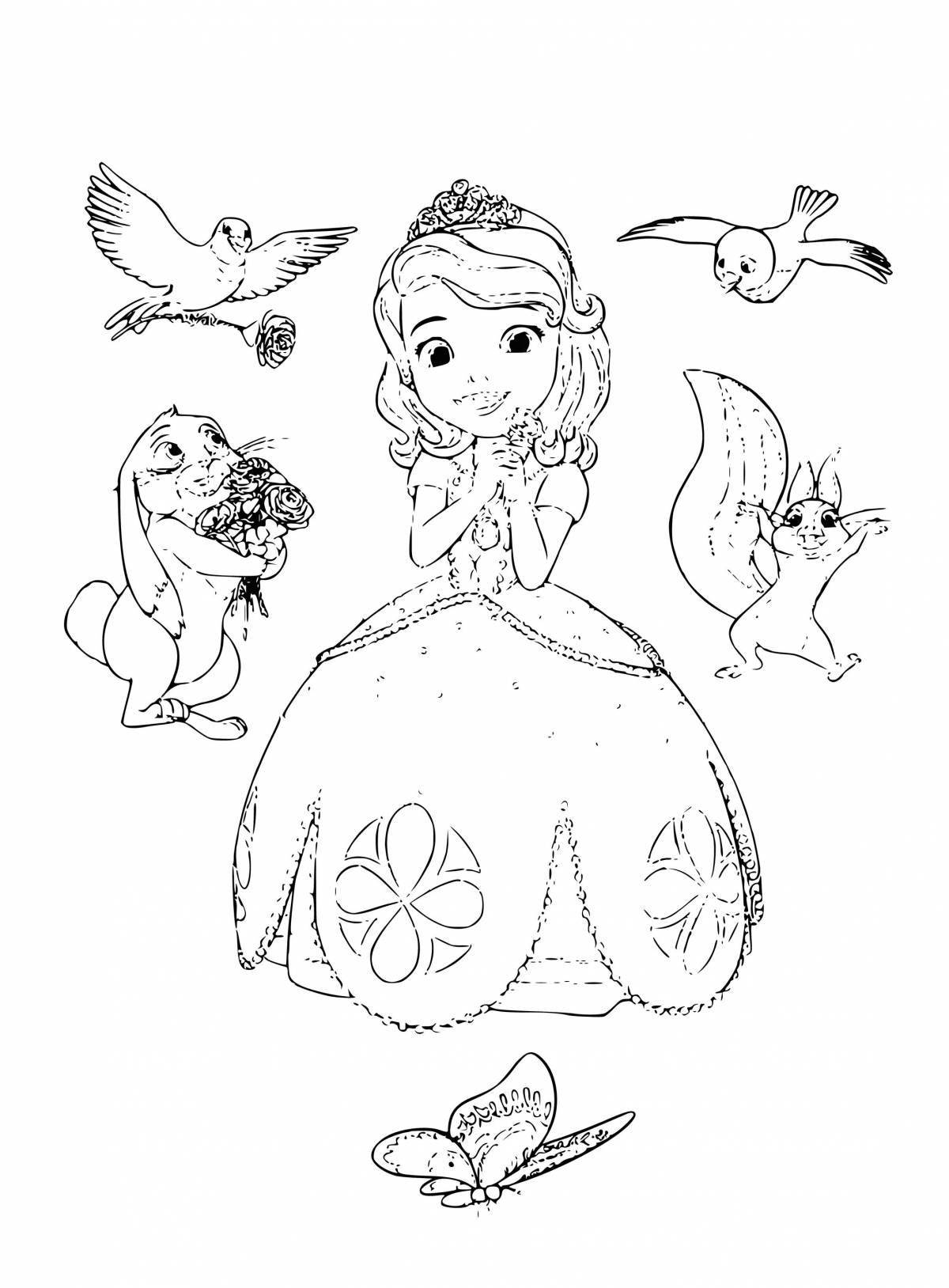Elegant princess sophia coloring book for kids