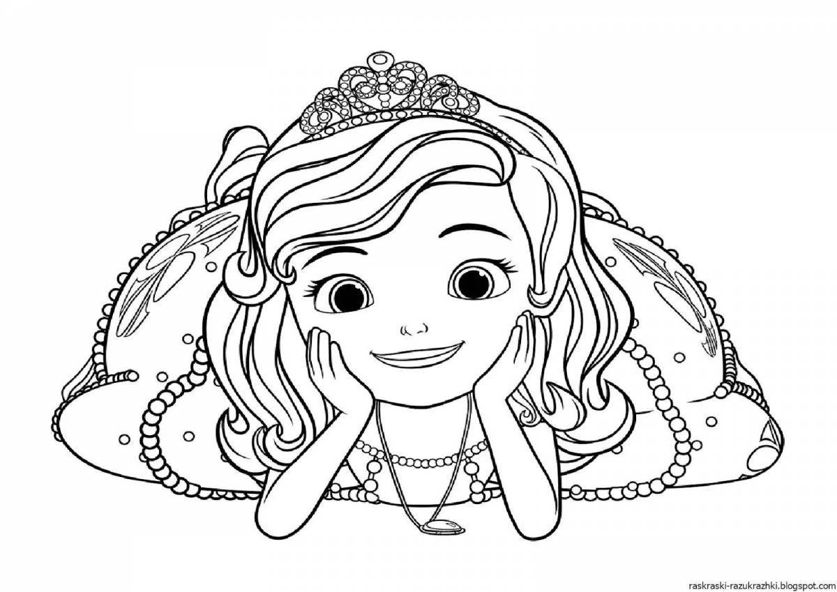 Sparkling princess sofia coloring book for kids