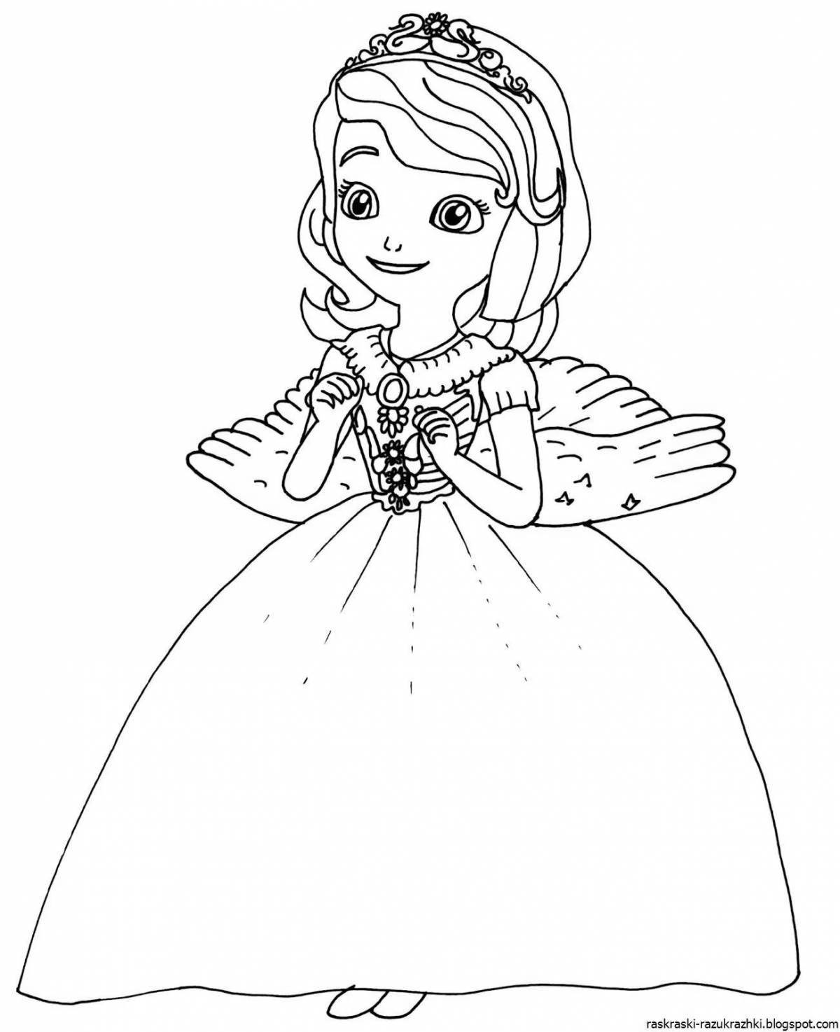 Готовая раскраска принцесса софия для детей