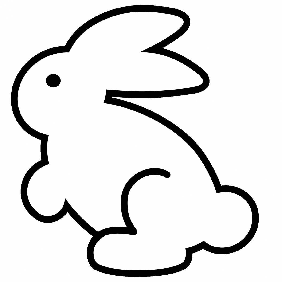 Playful rabbit coloring book for children 2-3 years old