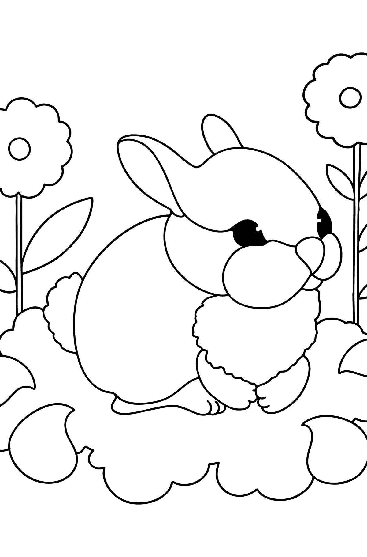 Веселая раскраска кролик для детей 2-3 лет
