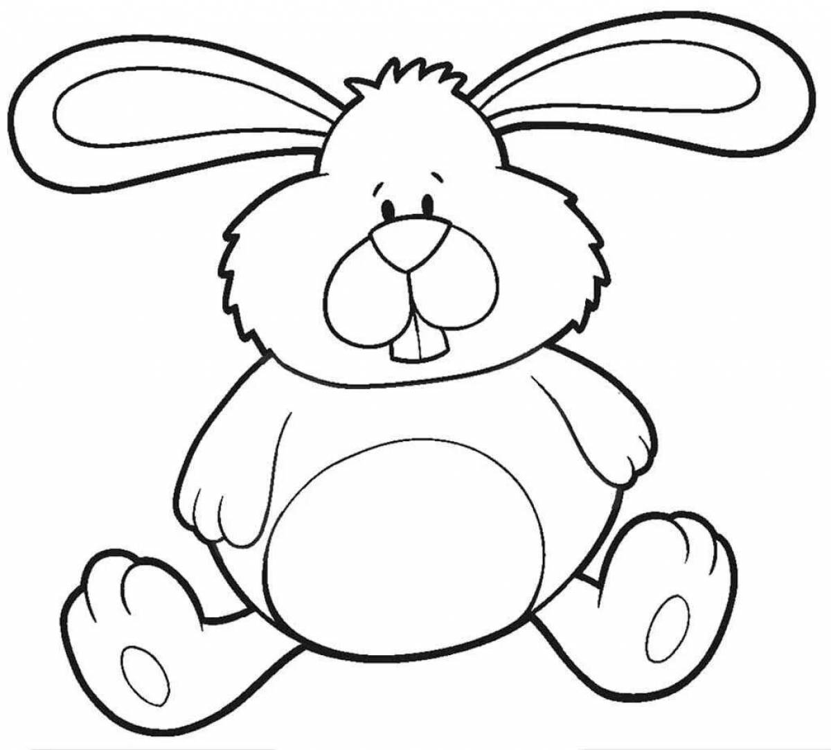 Причудливая раскраска кролик для детей 2-3 лет