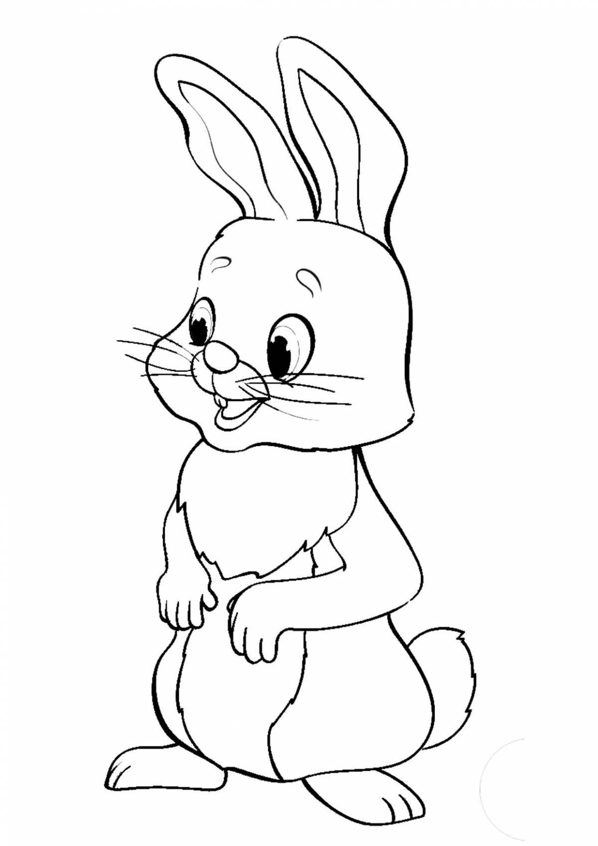 Fun coloring rabbit for children 2-3 years old