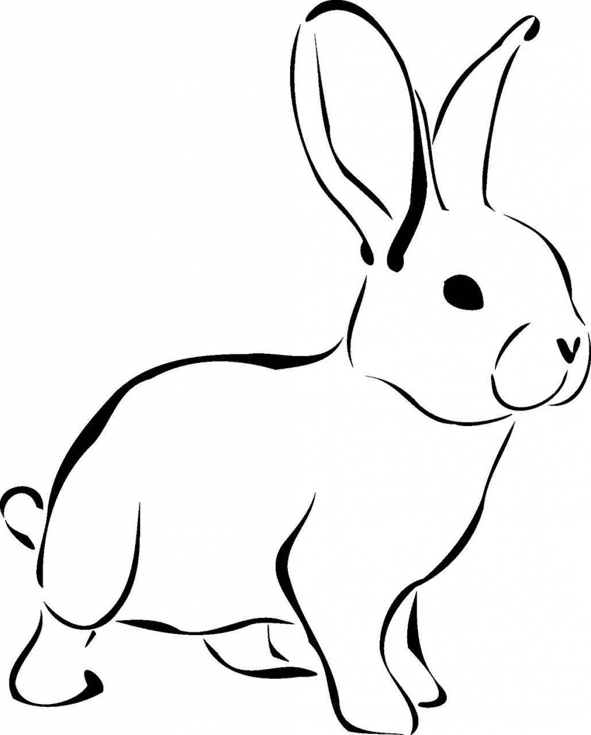 Славная раскраска кролик для детей 2-3 лет