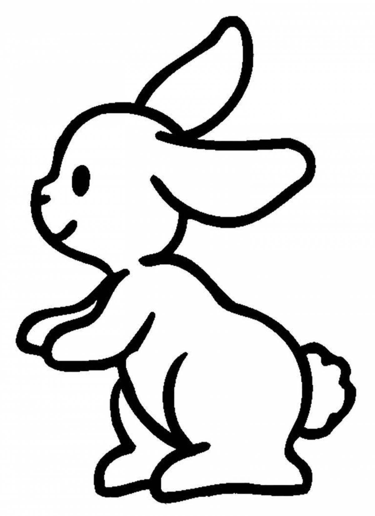 Плюшевая раскраска кролик для детей 2-3 лет