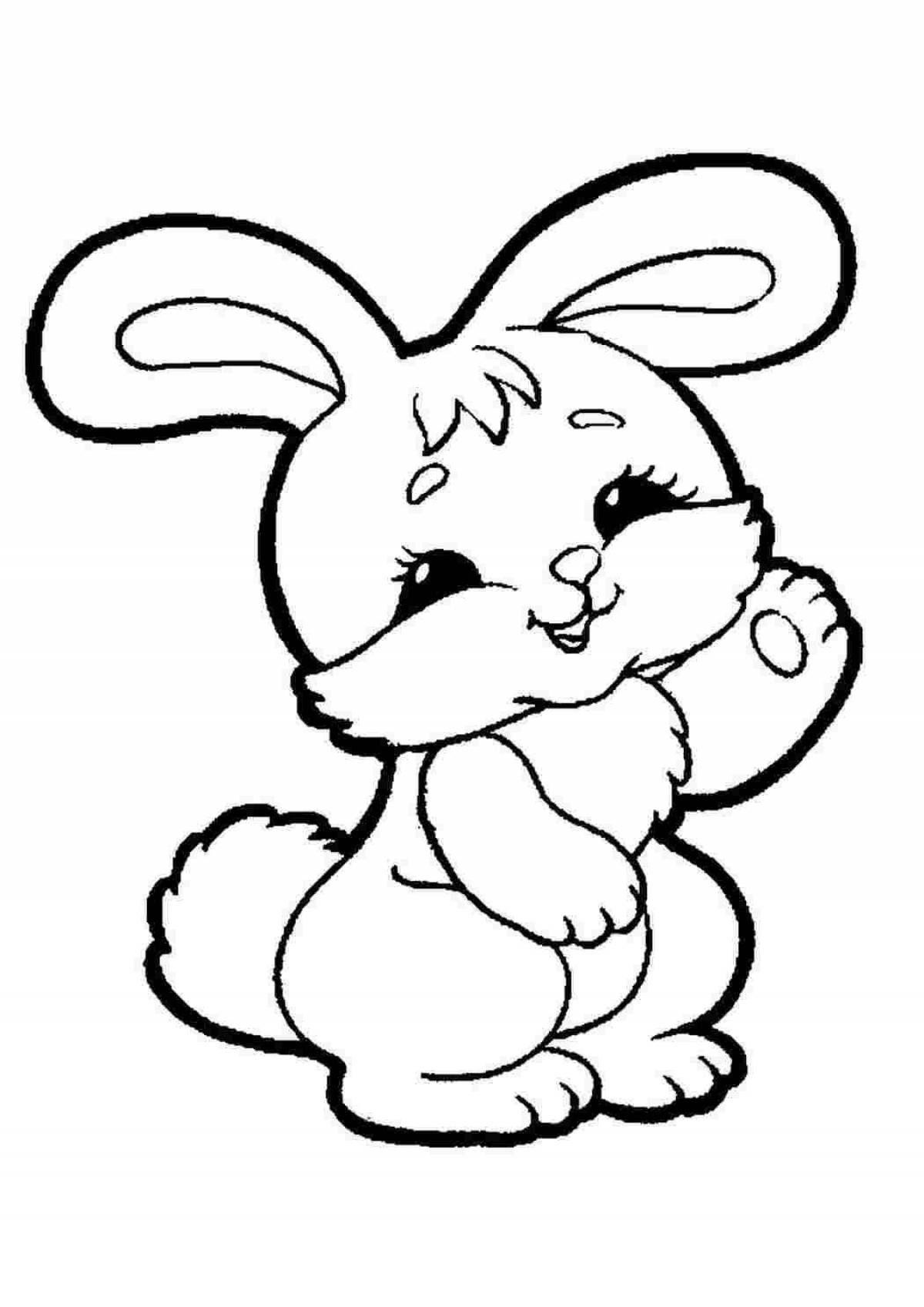 Snuggly coloring page bunny for 2-3 year olds