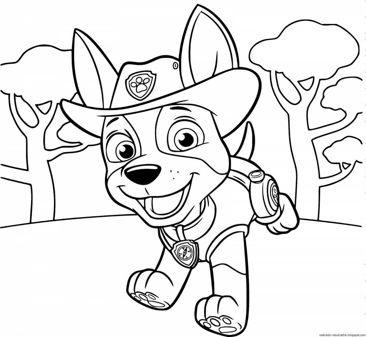 Fun coloring page paw patrol for kids 5-6 years old