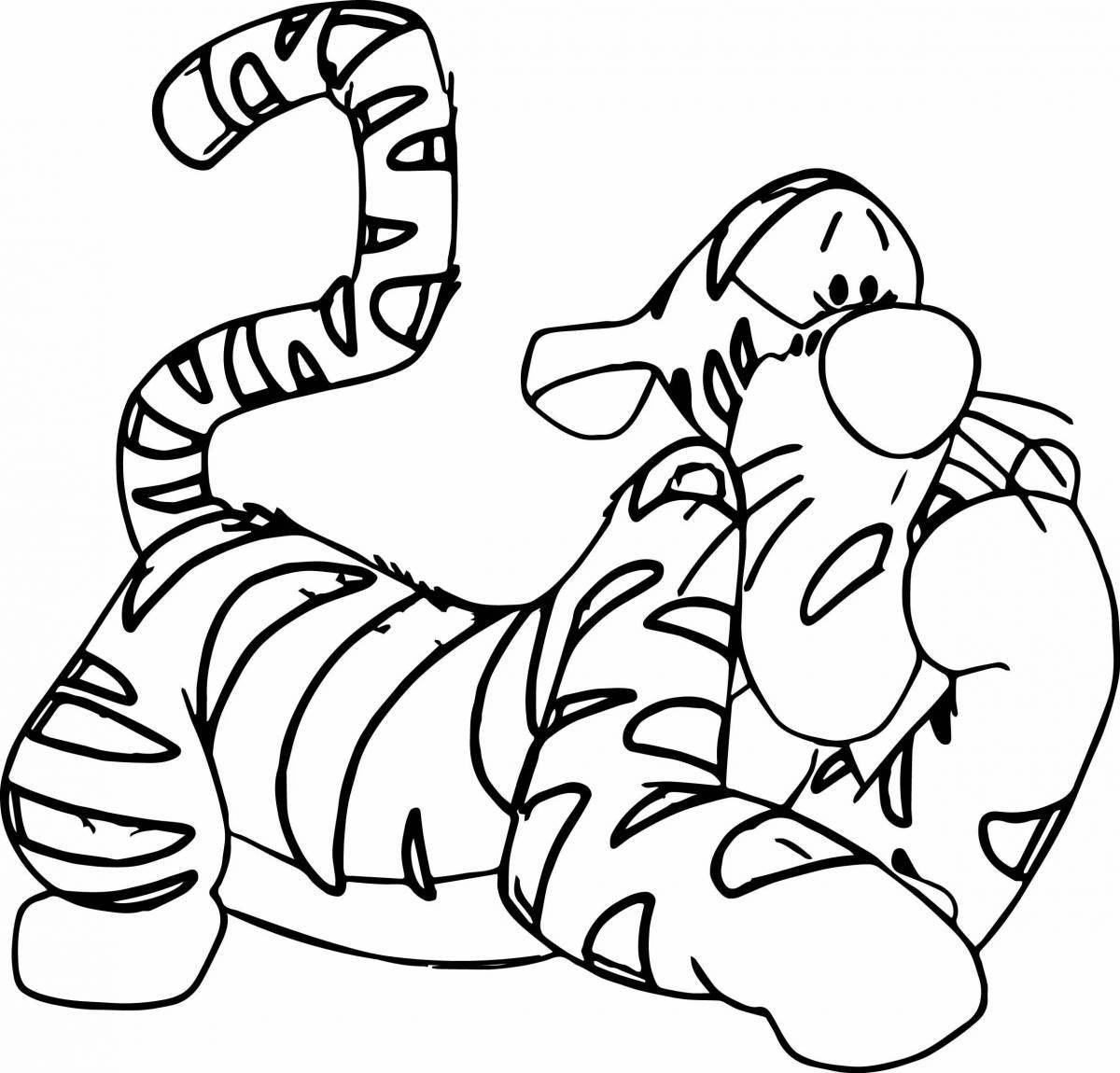 Coloring page playful tigress