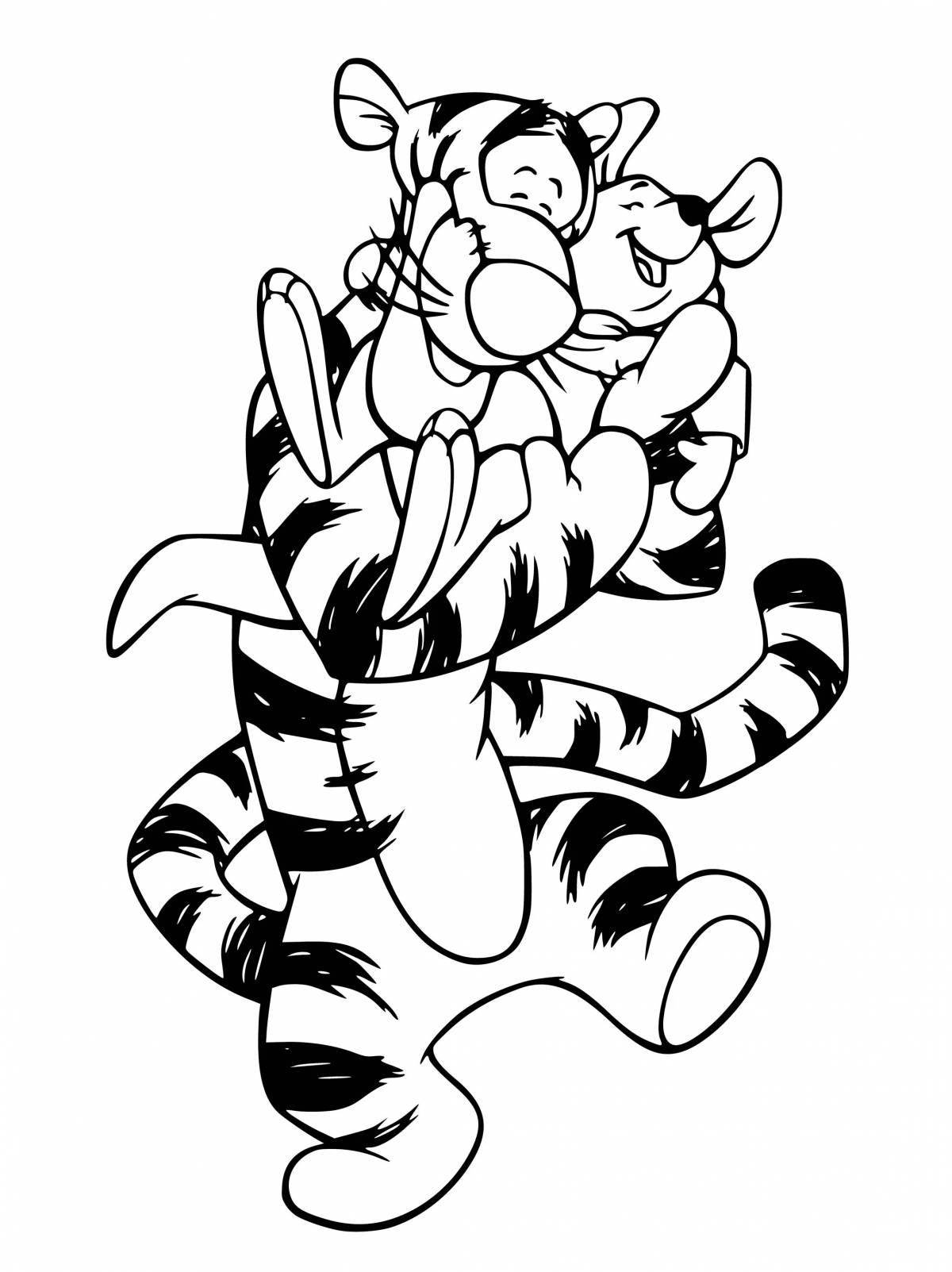 Раскраска изящная тигрица
