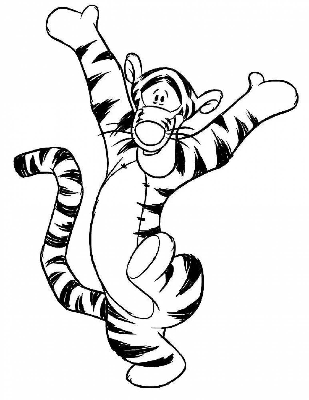 Exotic tiger coloring page