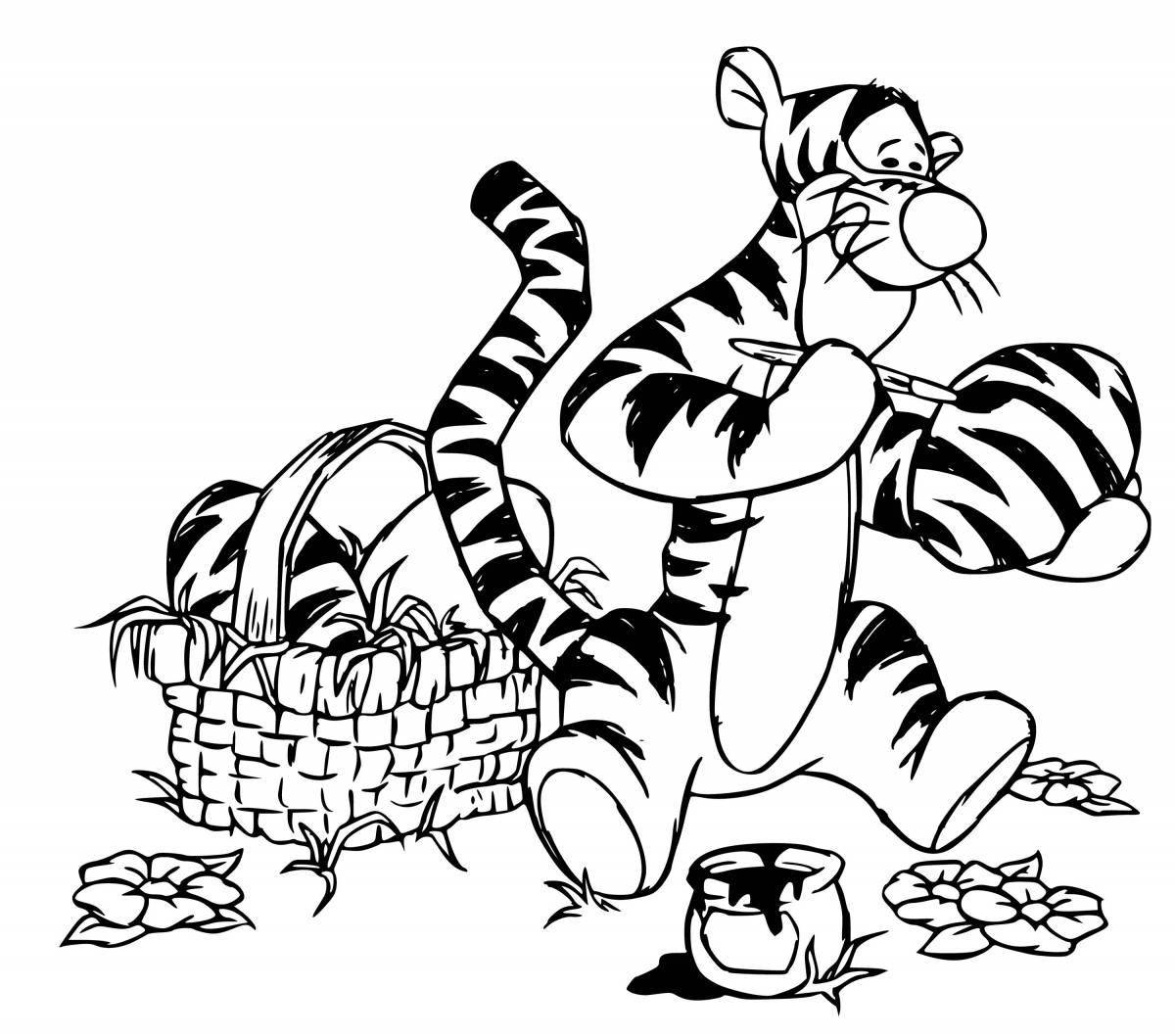 Tigress colorful coloring page