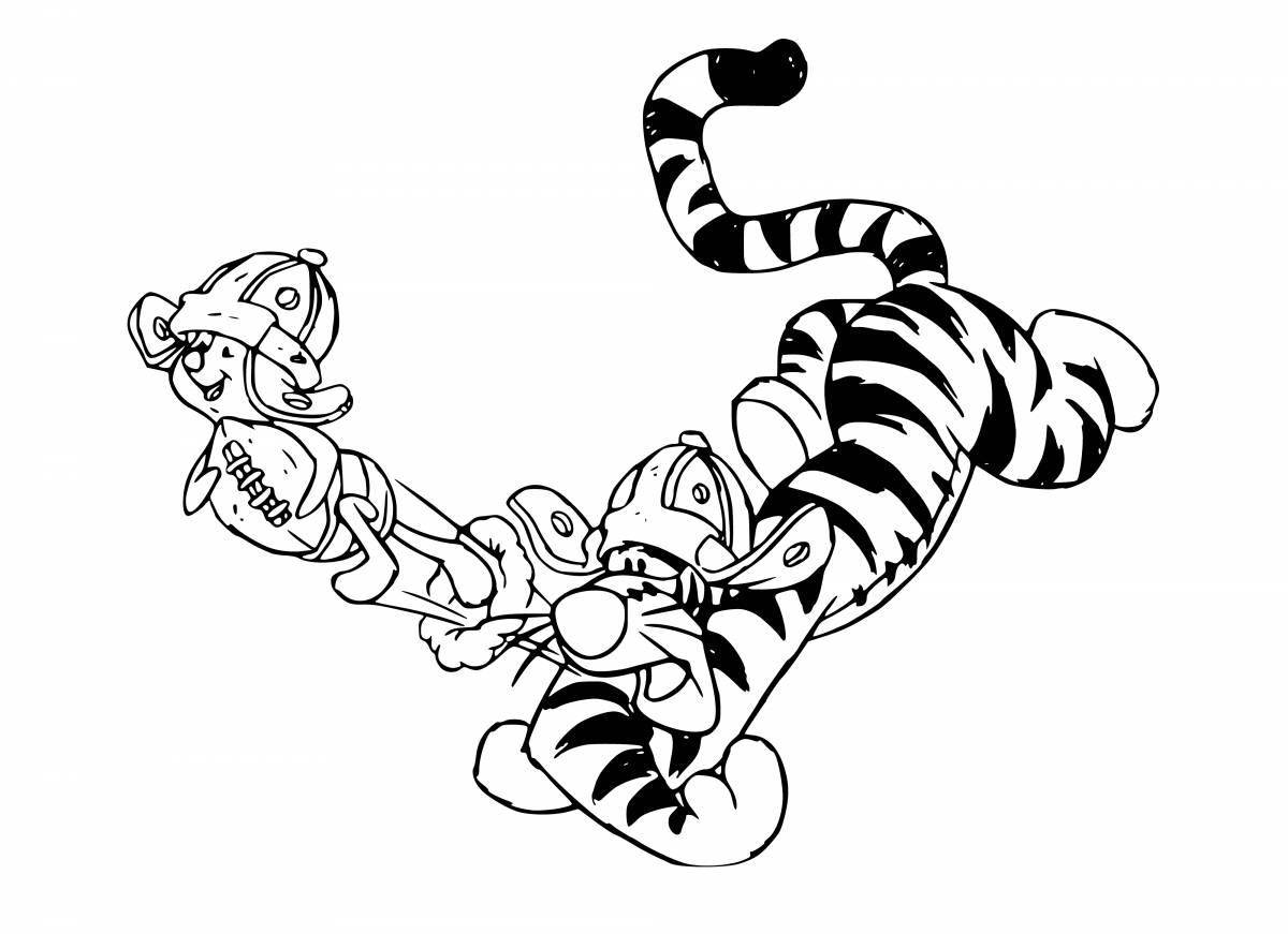 Анимированная страница раскраски тигрицы