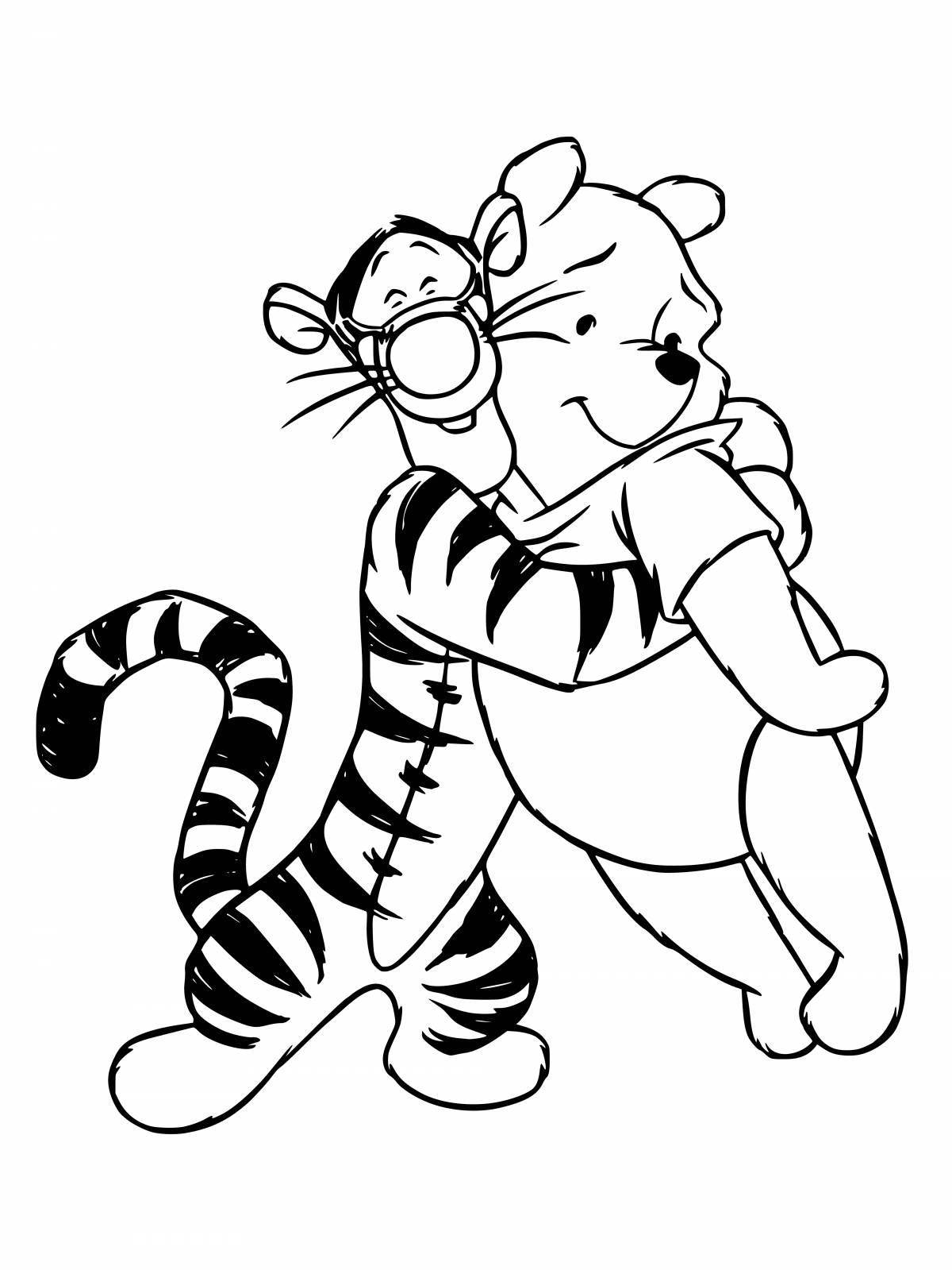 Анимированная страница раскраски тигрица