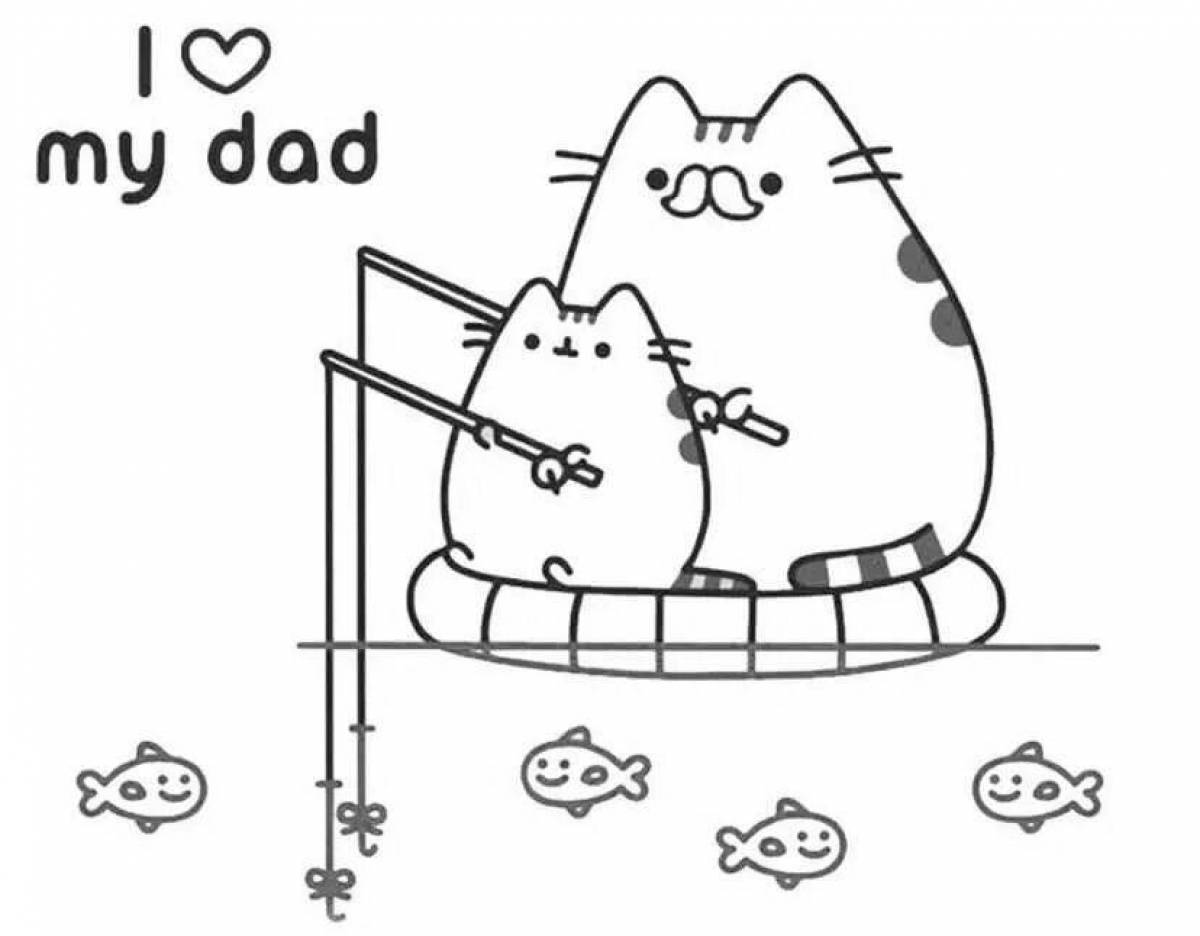 Amazing pusheen coloring page
