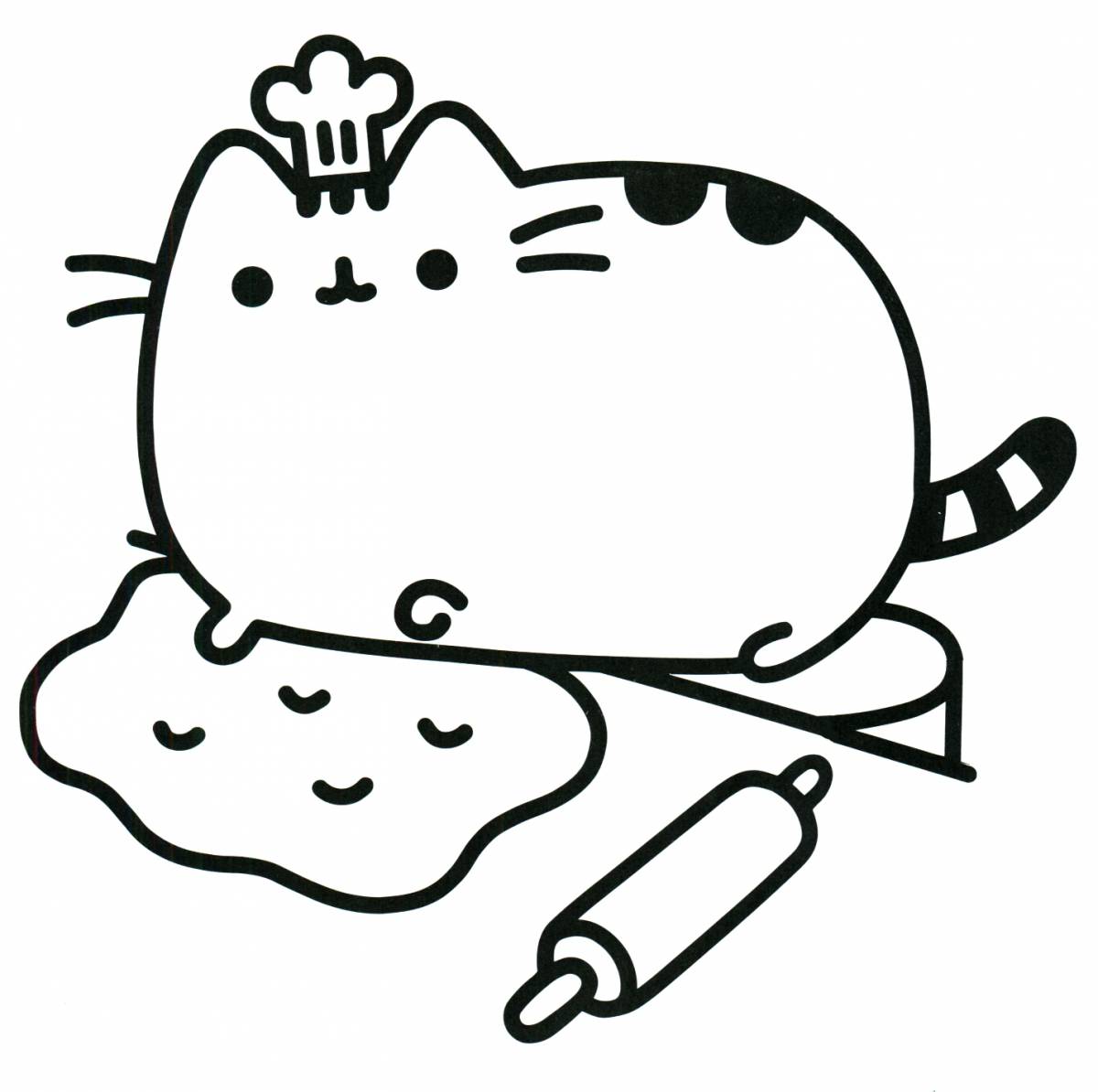 Radiant pusheen coloring page
