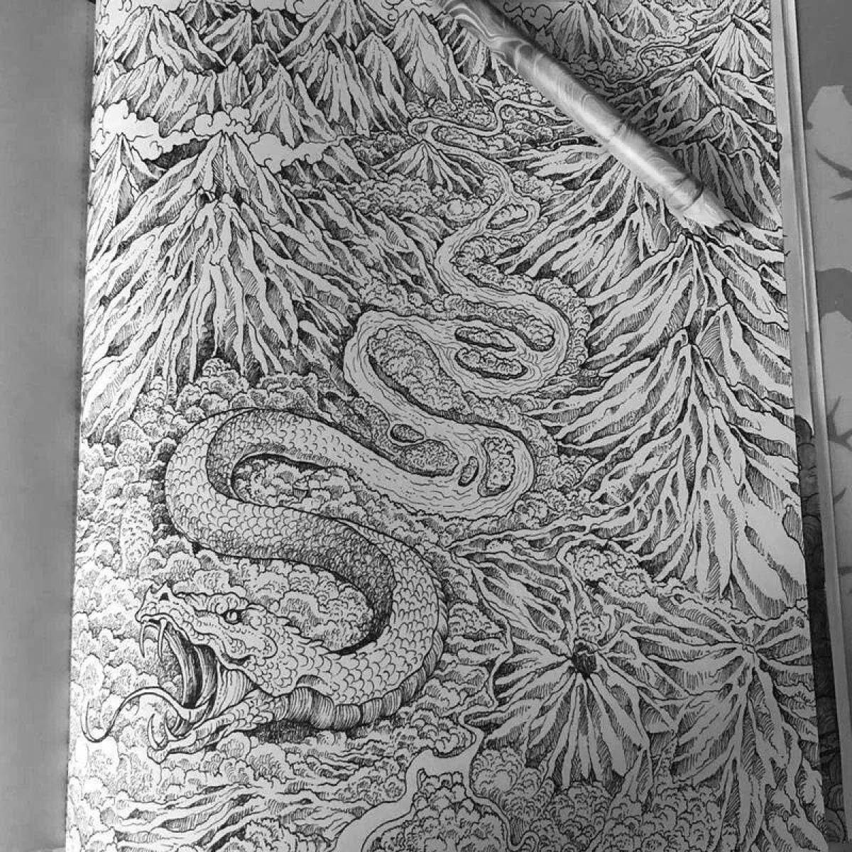 Bright coloring extreme geomorphosis