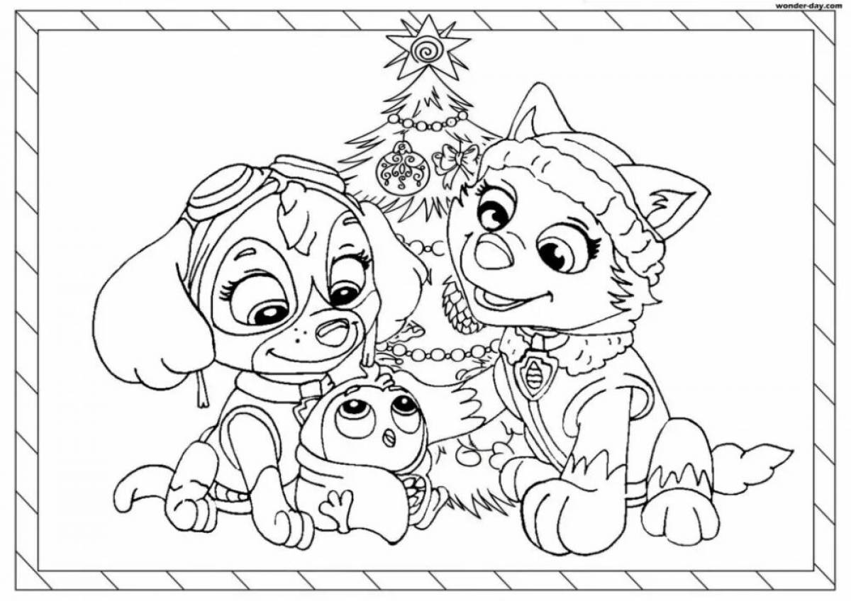 Glitter Everest and sky coloring page